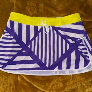Nike Dri‑Fit Running Skort Women’s Large Purple Yellow Athletic Skirt Shorts L